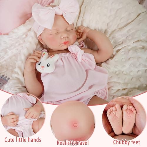 KUICEO Reborn Baby Dolls that Lifelike -18.5 inch Full Body Silicone Sleeping Baby Girl Handmade Face Realistic Body Details for Children Gift thumbnail 3