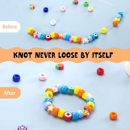 Jewelry Glue for Elastic String, Clear Craft Glue Elastic String Kont Fixing Drip, Bracelet Glues Bracelet Supplies for Rhinestones Crafts, Clay Beads, Fabric, Jewelry Making Kit thumbnail 2