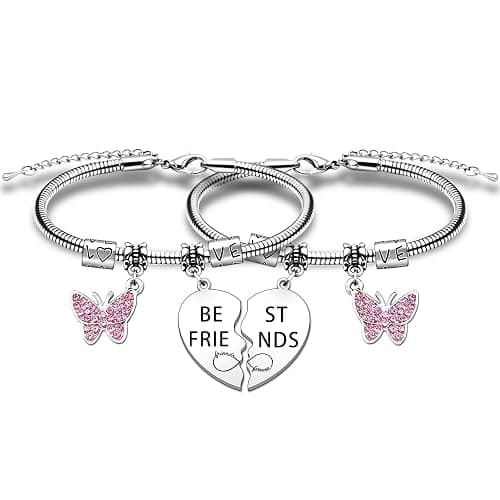 HULALA Matching Heart Best Friend Bracelets Gifts For 2 Women Girls Bff Friendship Birthday Long Distance Christmas - Image 1