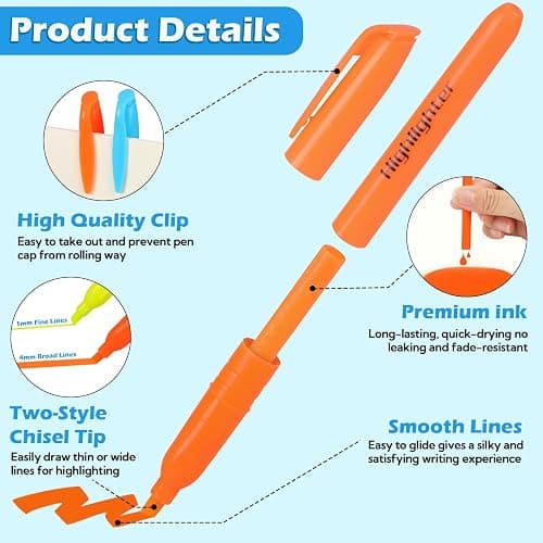 KIZZYEA 288 Pack Highlighters in 6 Assorted Colors, Chisel Tip Dry-Quickly Highlighters Bulk, No Bleed Highlighter Markers for Adult Kids, Office Classroom Must Have, School Supplies for Teachers thumbnail 4