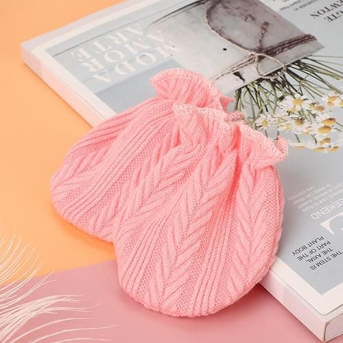 AQOKKA Newborn Baby Mittens No Scratch Cotton Elastic Wrist Gloves Infant Toddler Mittens for Baby Boy Girl 0-6 Months thumbnail 6