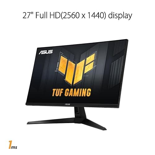 ASUS TUF Gaming 27” 1440P Gaming Monitor (VG27AQM1A) - QHD (2560 x 1440), 260Hz, 1ms, Fast IPS, Extreme Low Motion Blur Sync, Freesync Premium, G-SYNC Compatible, DisplayHDR400, 3 Year Warranty thumbnail 2