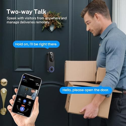 Orbitell 1080p Wireless Wi-Fi Video Doorbell Camera with Two Way Audio, Night Vision, Cloud Storage, Smart AI Motion Detection, Support 2.4GHz Wi-Fi only thumbnail 3