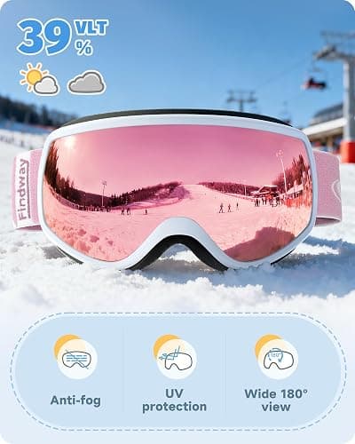 findway Kids Ski Goggles, Kids Snowboard Goggles for Boys Girls Toddler age 3-12 thumbnail 2