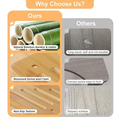 Uaniar Bamboo Toilet Stool, Wooden Squatting Potty Stool for Adults, 7 Inch Toilet Stool Squat Adult, Non-Slip Wood Poop Stool for Bathroom, Portable Toilet Foot Pooping Steps for Kids thumbnail 5