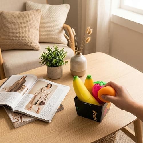 Novelty Squeeze Stress Ball, Groovy Fruit Shaped Fidget Toy, Giant Squishy Toys, Slow Rebound Gel Stress Reliever for Adults, Office Desk Decor(3pcs) thumbnail 6