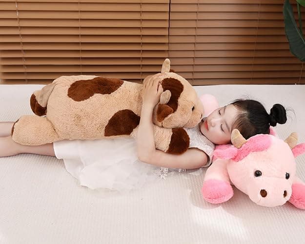 YESGIRL 25.6 inch 5 lbs Cow Weighted Stuffed Animals, Large Weighted Plush Animal, Cute Plush Toy Pillow, Soft Kawaii Plushie Gifts for Adults, Kids, Boys and Girls thumbnail 8