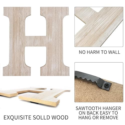 Wooden Home Sign Wall Hanging Decor Wood Home Letters for Wall Art with Artificial Eucalyptus Wreath Rustic Home Decor Farmhouse, Wall Decor for Living Room Entryway Housewarming Gift (Natural) thumbnail 6