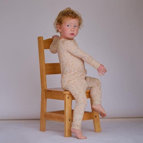 Organic Baby Bamboo Rompers with 11 Signature Prints - Infant Zipper Jumpsuits - 0-3 Months - Milestones thumbnail 2