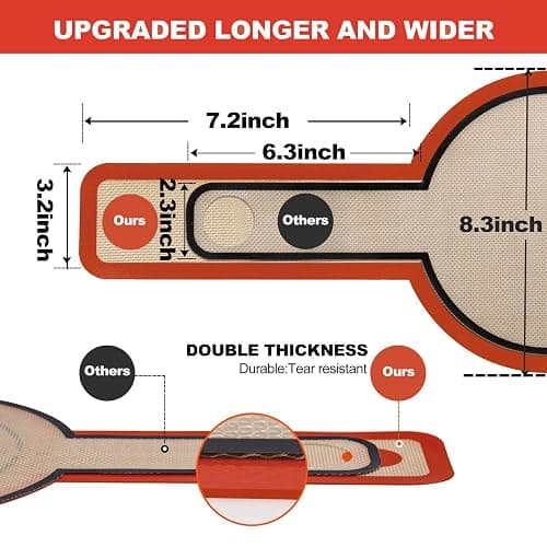 Silicone Bread Sling Dutch Oven - Best Japan Silicone Non-Stick & Easy Clean Reusable Baking Mat With Extra Long Handles, Baking Sheet Liner, 2 Brown Set for Transferable Dough thumbnail 2