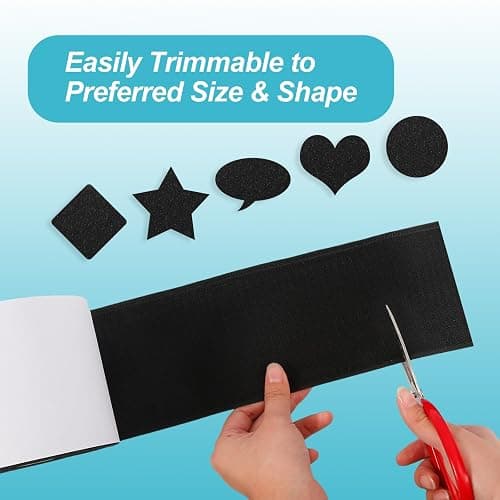 4.4''×16.5 Feet Black Heavy Duty Hook and Loop Tape Adhesive, Keep Couch Cushions from Sliding or Blowing at Outdoor, Picture Wall Hanging, No Punching Wall Mounting, Keep Your Carpet Rugs in Place thumbnail 6