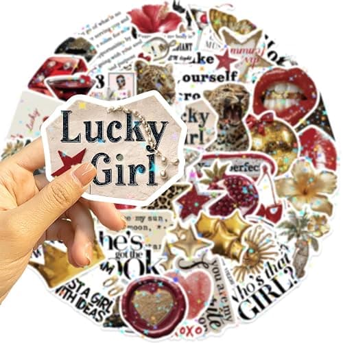 100Pcs Y2K Aesthetic Stickers, Aesthetic Cool Downtown Lucky Girls Stickers, Trendy Holographic Waterproof Sticker for Water Bottles Laptop Kindle Computer Scrapbook Journal Party Favors (Holographic) thumbnail 5