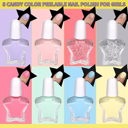 FANDAMEI Nail Kit for Girls, Press on Nails for Teens, Nail Polish Set for Girls, False Nail Tips for Teens, Nail Stickers, 3D Rhinestone Stickers Face Gems, Nail Glitter, Nail Art Tool Kit thumbnail 3
