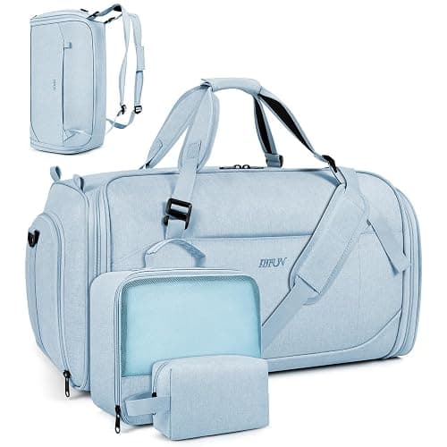 Convertible Garment Bags for Travel - Carry on Garment Duffle Bag with Backpack Straps for Men Women, 4 in 1 Large Travel Duffel Bags with Shoes Compartment Hanging Suit Dress Weekender Bag 3pcs Set - Image 1