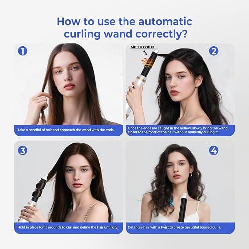UMIGA Air Styler Set Magic Styler, Hair Styler 5 in 1, Hair Dryer Brush with Curl, Straighten, Volumise, Smooth and Hairdryer Brushes for Styling, Hot Hair Styler thumbnail 7