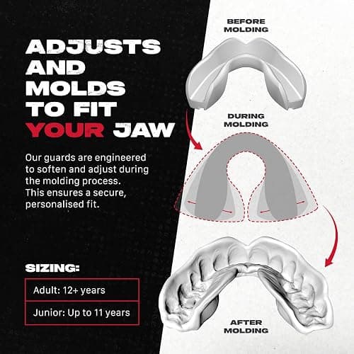 SAFEJAWZ Mouthguard Strapless Slim Fit, Adults and Junior with Case for Boxing, Basketball, Football, MMA, Martial Arts, Hockey and All Contact Sports (Pink Viper, Adult (12+)) thumbnail 5