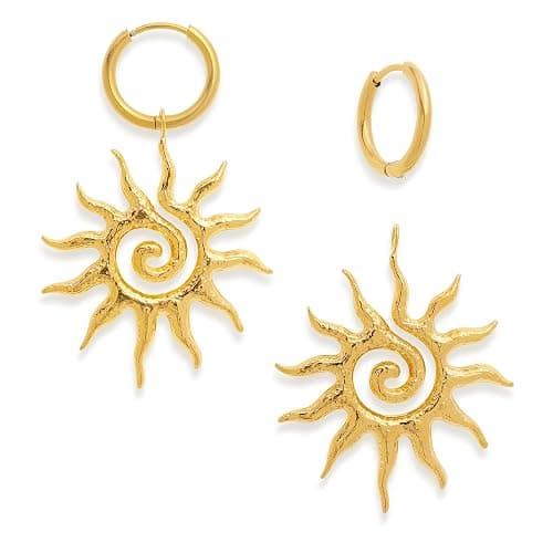 Frigotine Gold Dangle Hoop Earrings for Women, Trendy Sparkly Hypoallergenic Fashion Jewelry Gift for Prom Wedding Party Accessories - Image 1