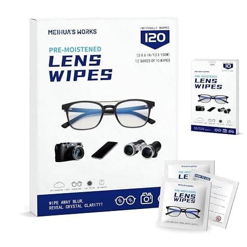 Third-Generation Lens Wipes, 120 Count, Individually Wrapped Pre-Moistened Cleaning Wipes for Eye Glasses, Camera Lens Cleaner, Streak-Free Scratch-Free Screen Cleaning for Phone, Sunglasses, Laptop - Image 1