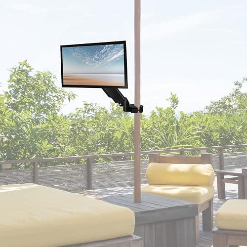 VIVO Universal Full Motion Pneumatic Pole Mount Arm for 17 to 32 inch Monitor Screen, 75mm and 100mm VESA Plate, Black, MOUNT-POLE05A thumbnail 6