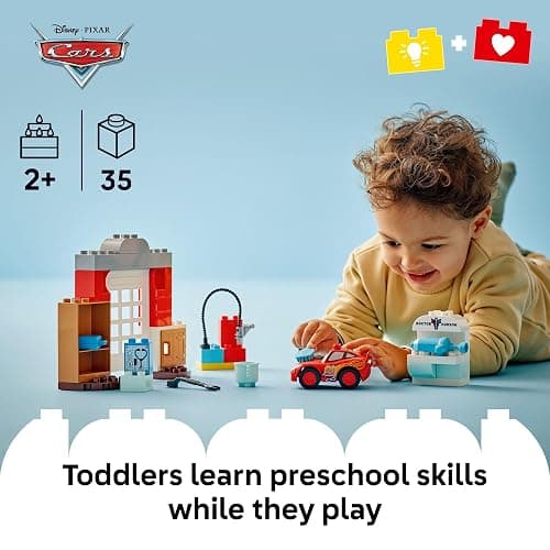 LEGO DUPLO Disney and Pixar Cars McQueen’s Visit to Doc’s Garage - Lightning McQueen Cars Toy for Preschool Boys and Girls 2+ - Pretend Play and Sensory Toddler Toy - Gift Idea for Birthdays - 10456 thumbnail 2
