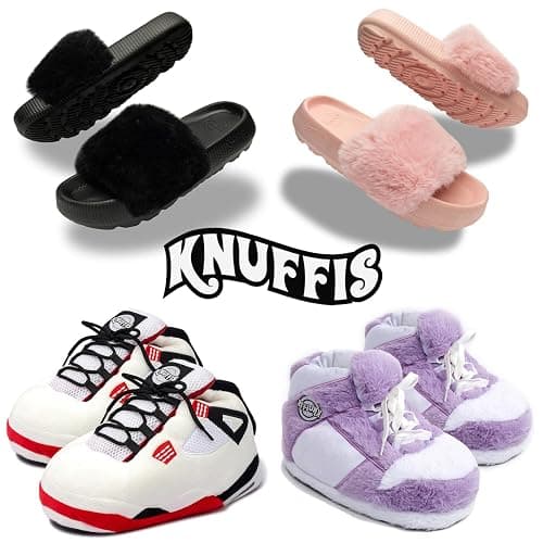 Knuffis Sneaker Hausschuhe Damen Herren lustige warme Plüsch Pantoffeln 36-45 thumbnail 6