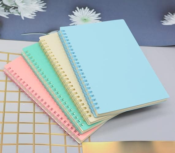 Yansanido Spiral Notebook, 4 Pcs 8.3 Inch x 5.9 Inch A5 Thick Plastic Hardcover 7mm College Ruled 4 Color 80 Sheets -160 Pages Journals for Study and Notes (4) thumbnail 7