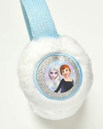 Disney Frozen 2-Piece Winter Accessory Set for Girls, Anna and Elsa Kids Earmuffs and Gloves, Size 4-7 Years, Blue thumbnail 2