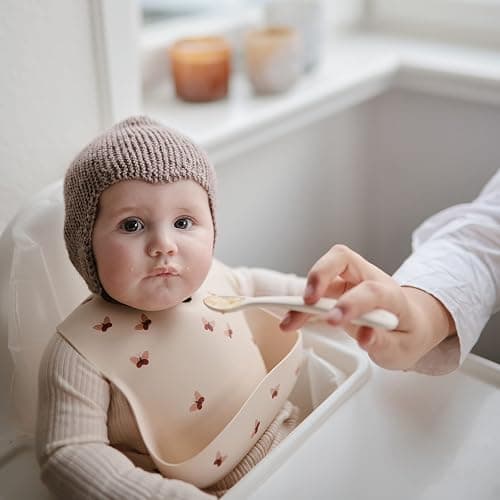 mushie Silicone Baby Feeding Spoons | 2 Pack (Stone/Cloudy Mauve) - (Dried Thyme/Natural) thumbnail 3