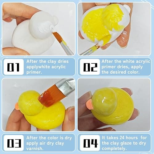 100ml Air Dry Clay Glaze, Air Dry Clay Varnish Can Not Only Used to Prevent Clay Cracking, Scratches, and Wear, It Can Also Having a Gloss Glaze Effect (Gloss) thumbnail 3