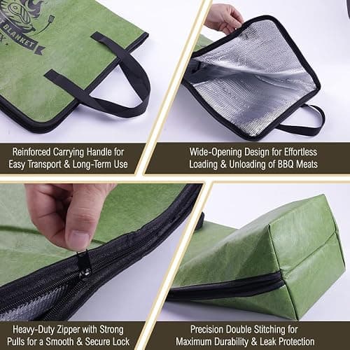 BBQ Meat Resting Blanket – 5-Layer Insulated Brisket Bag for Turkey, Pork Shoulder & Ribs | Leak-Proof, Washable, Keeps Meat Hot for Hours | Gift for BBQ Lovers & Dads thumbnail 5