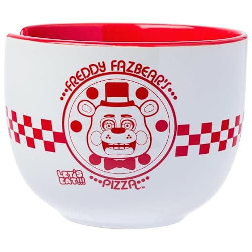 Silver Buffalo Five Nights at Freddy's Freddy Fazbear Pizza Box Ceramic Ramen Noodle Rice Bowl with Chopsticks and Spoon, Microwave Safe, 20 Ounces thumbnail 4