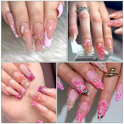 2Pcs Silicone Nail Art Molds with Carving Pen Clear Flowers Modeling Template Nail Molds Silicone Nail Tools DIY Nail Supplies for Manicure Decorations thumbnail 5