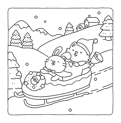 Fuzzy Hygge: Christmas Vibes Coloring Book for Adults & Teens Featuring Cozy Festive Holiday Winter Scenes with Adorable Animals Characters (Fuzzy Friends Coloring) thumbnail 9