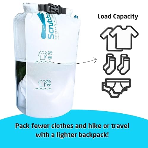 Scrubba Untouched Wash Bag - Portable Washing Machine - Eco-Friendly Manual Washing Machine for Travel, Camping, Baby Clothes - Travel Essentials, Gift - use with Laundry Detergent, & Sheets - 5.3 oz. thumbnail 6