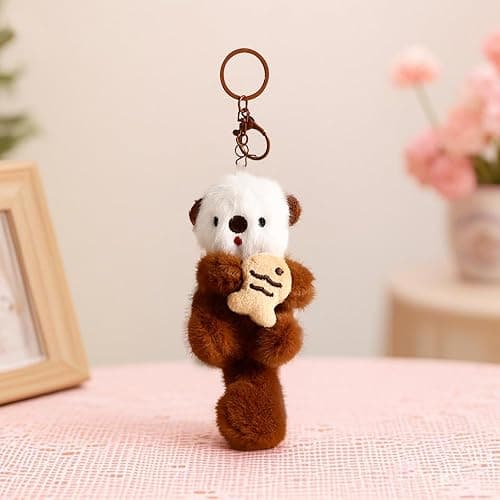 Plush Keychain Otter Charm for Women Teens & Animal Lovers | for Handbags Purses Backpacks & Car Keys | Birthday Gift thumbnail 6