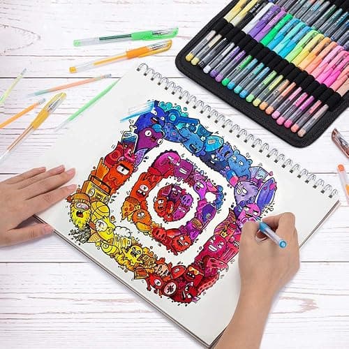 Aen Art Gel Pens for Adult Coloring Books, 160 Pack Artist Colored Gel Pen with 40% More Ink, Black Case. Perfect for Drawing Doodle Crafts Journaling Planner thumbnail 2