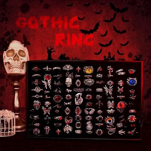 Mystery Jewelry Jar for Women, Gothic Witchy Jewelry Gift Set(Goth Boho Mixed Punk Everyday Necklaces,Earrings, Rings,Bracelets/Bangles),Valentines Day Gifts,Unique Alternative Fashion Romantic Present for Her thumbnail 4