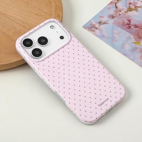 Reownest for iPhone 17 Pro Case,Cute Polka Dot Aesthetic Phone Cover-Pink | Simple Stylish,Soft TPU Shockproof Protective Phone Case,for Women Girls thumbnail 3