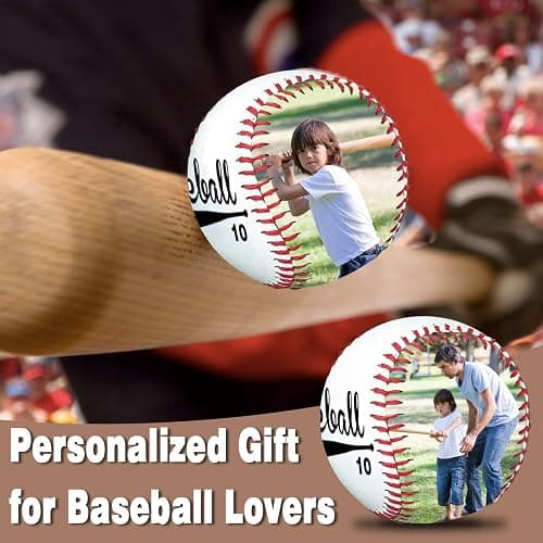 Personalized Baseball with Photo, Custom Text Leather Baseball, Customizable Commemorative Display Ball, Father's Day Valentine's Day or Retirement Gift, for Coach Players thumbnail 7