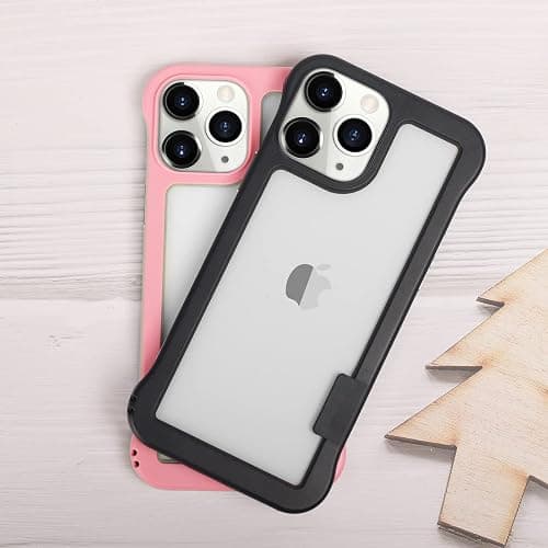 LUVI Compatible with iPhone 14 Pro Max Bumper Frame Case Frameless Cooling Heat Dissipation No Backplate Protection Fashion Shockproof Cover for Girls Women Man Black thumbnail 6