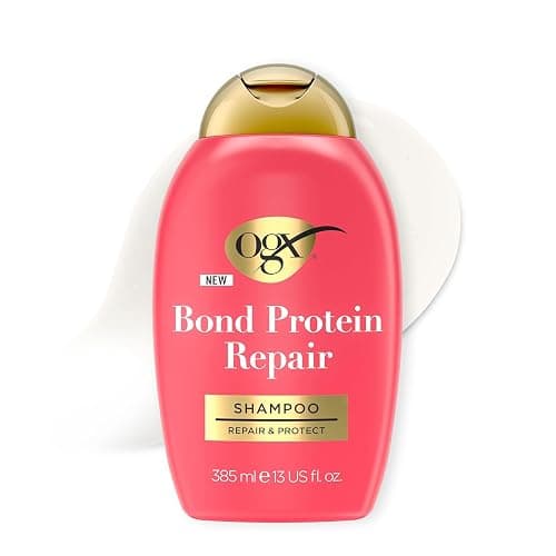 OGX Repair and Protect Bond Protein Repair Shampoo, 385 ml – Stärkt und repariert sprödes, trockenes oder beschädigtes Haar mit Lipi Pro Shield Technology und Dual-Action-Repair-Technologie - Image 1