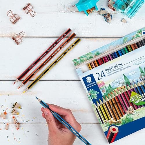 STAEDTLER 185 C24 Noris Colour Colouring Pencils - 24 Assorted Colours (Pack of 24 Pencils) thumbnail 2