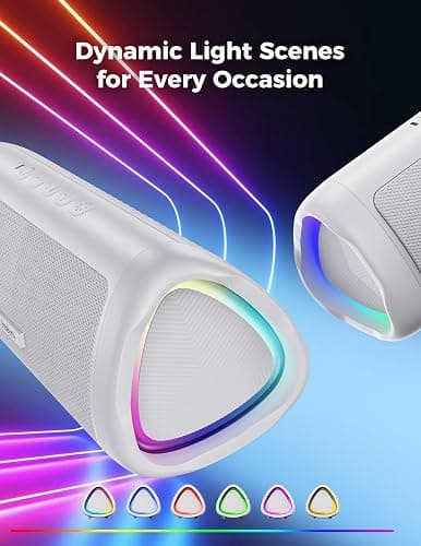 BolaButty Bluetooth Speaker with HD Sound, Portable Wireless, IPX5 Waterproof, Up to 20H Playtime, TWS Pairing, BT5.3, for Home/Party/Outdoor/Beach, Electronic Gadgets, Birthday Gift (White) thumbnail 3