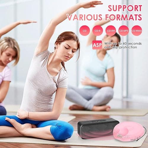 Gueray CD Player Portable CD Dsicman: with Earphones for Car with Anti-Skip Shockproof with LCD Display Support PROG Memory Repeat Function thumbnail 4