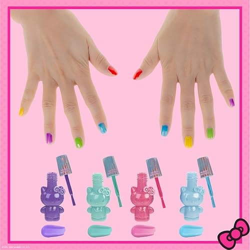 Townley Girl Hello Kitty Nail Polish and Lip Gloss Kids Makeup Set for Girls, Birthday Gift Parties, Sleepovers & Makeovers for Age 3 thumbnail 7