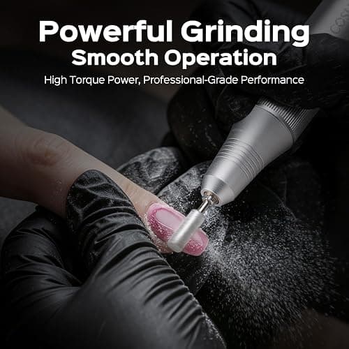 COSLUS E50 Professional Electric Nail Drill File with Upgraded Steady Power | 35000 RPM, LED Display, for Acrylic, Gel & Natural Nails, Easy to Use, Home DIY & Salon Use, Women, Nail Art Practice, Pink thumbnail 5