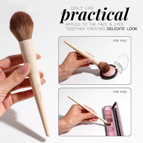 BS-MALL Professional Makeup Brush Set with Travel Case, Soft Synthetic Face & Eye Brushes for Foundation, Concealer, Powder, Blush & Eyeshadow for Beginners, Beauty Enthusiasts & Makeup Artists 18PCS thumbnail 5