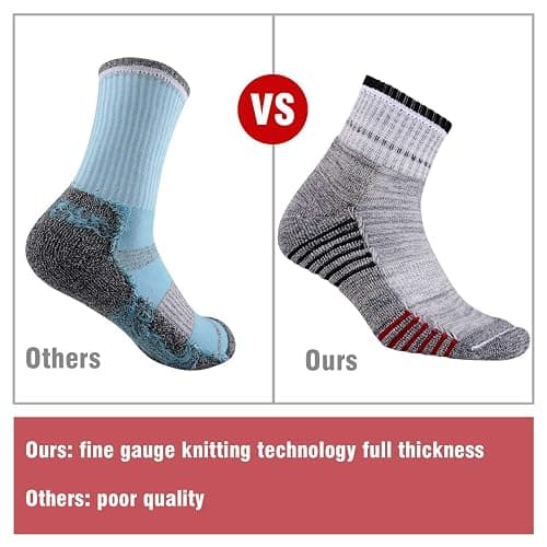 FEIDEER Men's Hiking Walking Socks, Multi-Pack Wicking Cushioned Outdoor Recreation Hiking Socks thumbnail 7