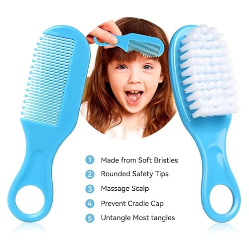 Baby Grooming Kit, Infant Safety Care Set with Hair Brush Comb Nail Clipper Nasal Aspirator,Baby Essentials Kit for Newborn Girls Boys thumbnail 2