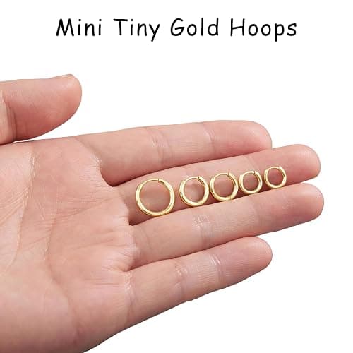 Gokeey 316L Surgical Stainless Steel Small Gold Silver Hoop Earrings for Women Men,Hypoallergenic Cartilage Helix Earrings for Sensitive Ears,Cute Conch Rook Tiny Huggie Hoops Earring Set for Multiple Piercing Jewelry Gift 6mm-12mm thumbnail 7